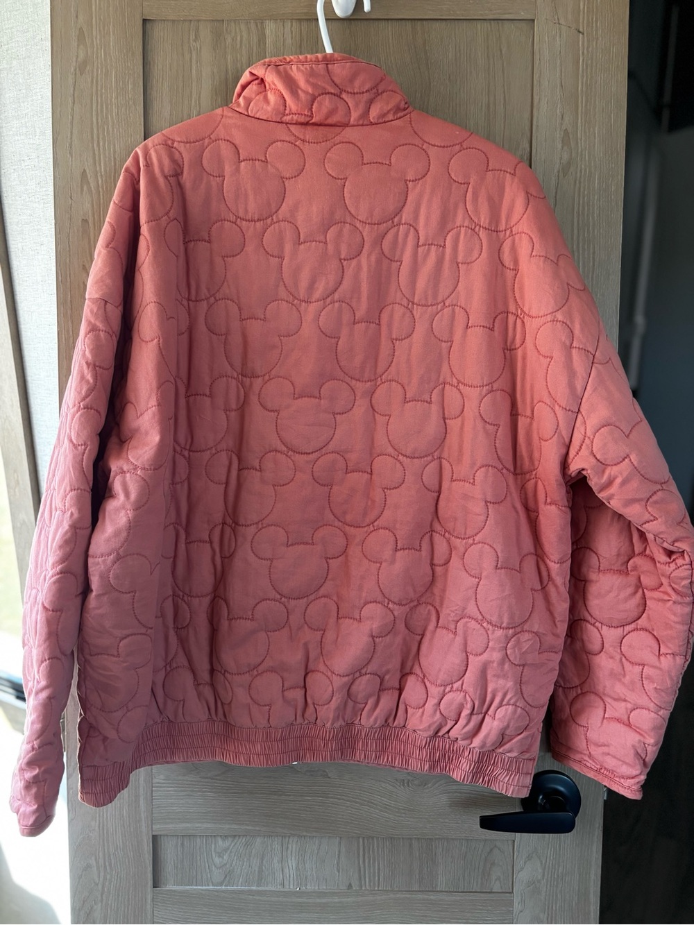 Disney Parks Minnie Mickey Mouse Quilted‎ Jacket Sweater Size L Pink - Picture 3 of 5
